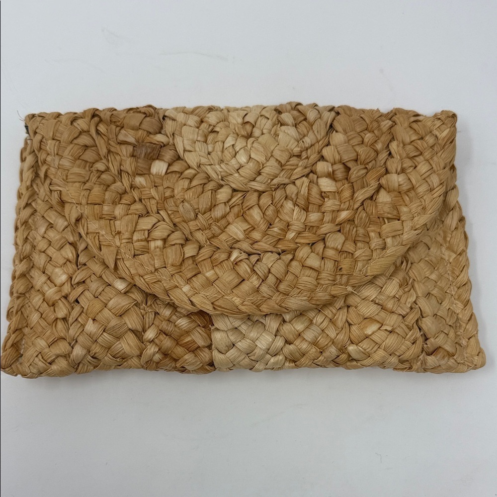 Women’s Woven Straw Envelope Clutch handBag 10.5 x 7 inches
